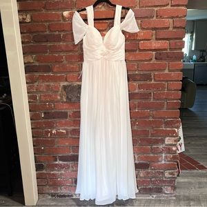 AZAZIE LIANNE Women’s NWT‎ A-Line Off the Shoulder Floor-Length Dress Ivory